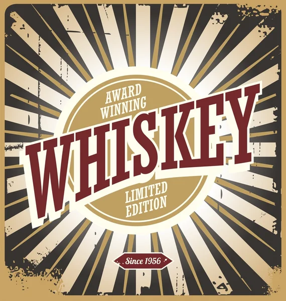 Whiskey vintage sinal de lata — Vetor de Stock