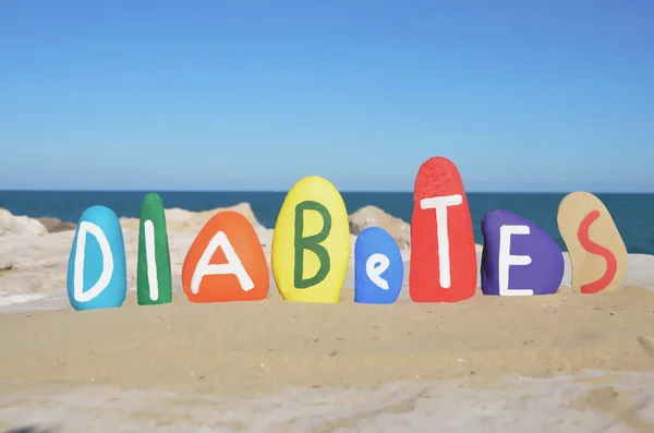 Diabetes, conceptual on colored stones — Stock Photo, Image