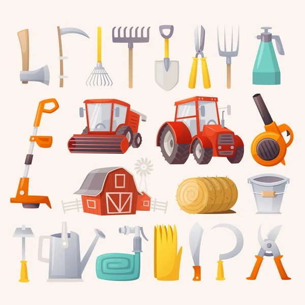 Jordbruk verktyg och maskiner — Stock vektor