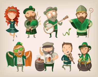 Set of irish characters. clipart