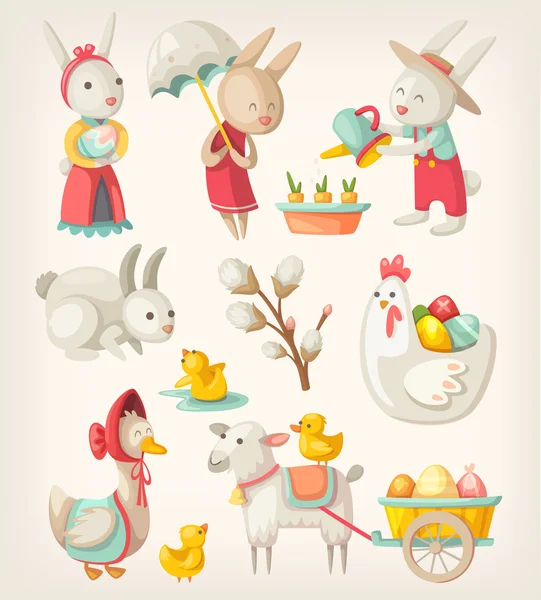 Easter animals — Stock Vector