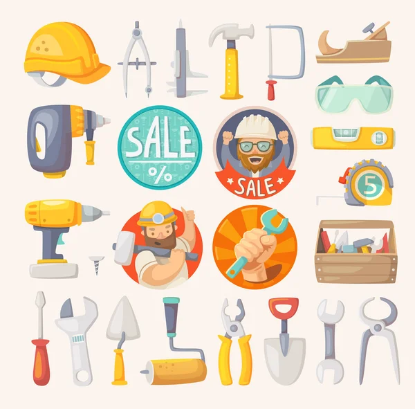 Collection of tools for house remodeling — Stock Vector