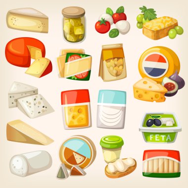 Kinds of cheese clipart