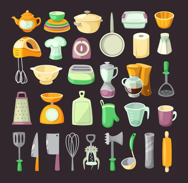 Utensilios de cocina . — Vector de stock