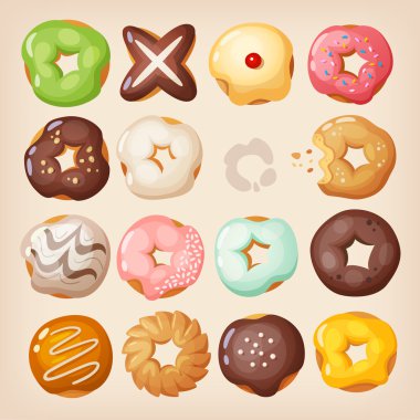 Bir kutu içinde renkli donut