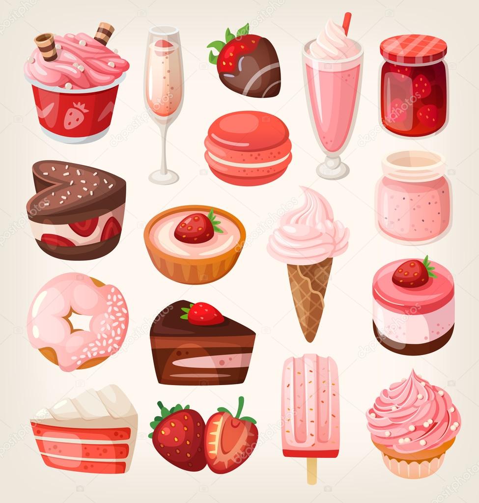 Strawberry flavor desserts