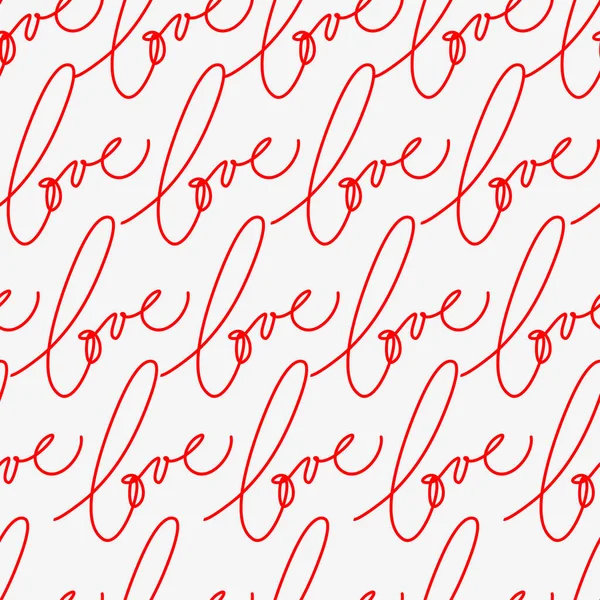 Texte répétitif Modèle sans couture Love avec lettrage à la main et la calligraphie. Illustration vectorielle pour la Saint Valentin, cartes de vœux, affiches, papiers numériques et papiers d'emballage — Image vectorielle