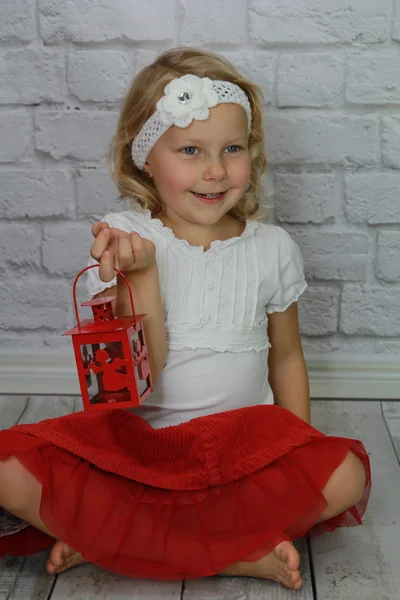 Beauty girl dressed as Santa Claus — Stock Photo, Image