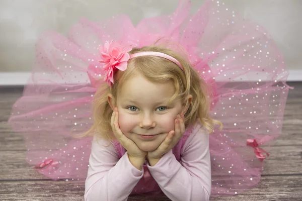 Little ballerina in tulle dress — Stock Photo, Image