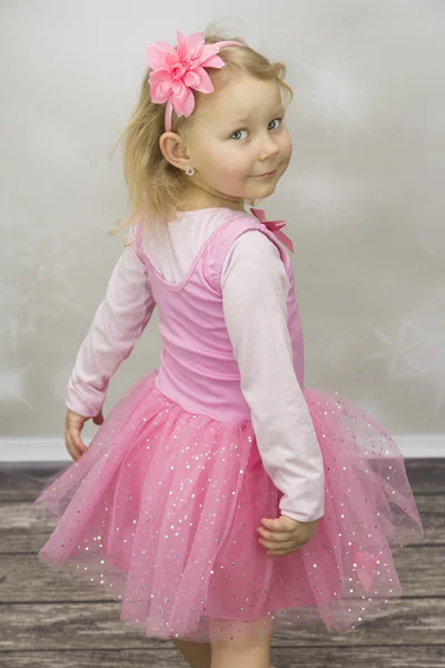 Little ballerina in tulle dress — Stock Photo, Image