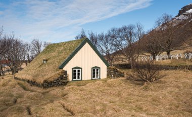 İzlanda'daki Hof kilisede çim