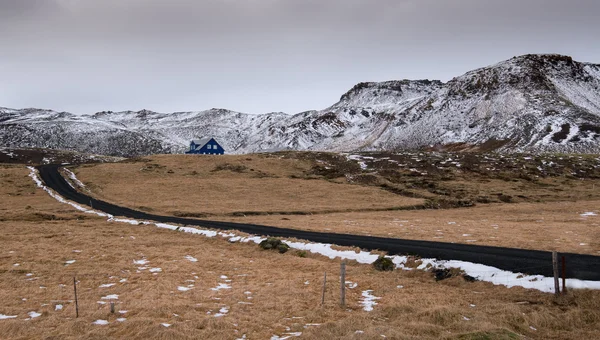 Типові ісландські ландшафт і котедж будинок — стокове фото