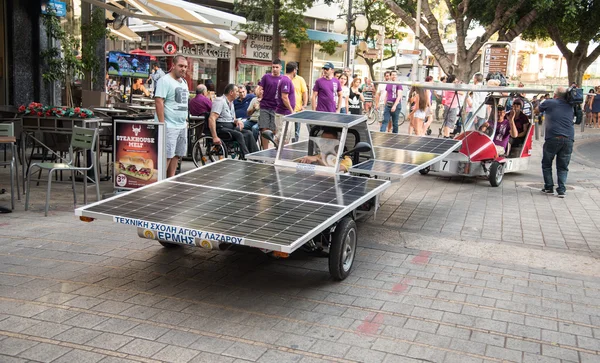 Solar prototype powered cars — Stock Photo, Image