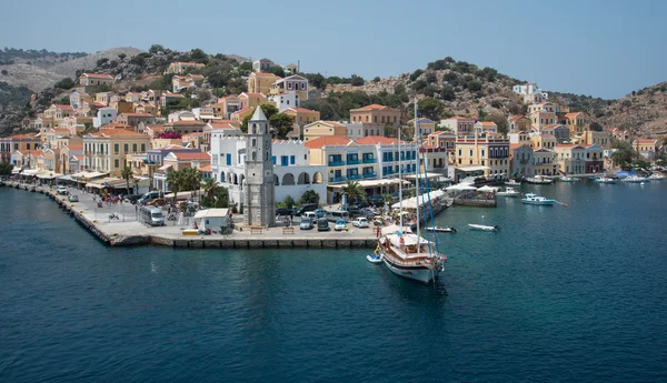 Greek island of Symi at the Aegean sea — Stock Photo, Image