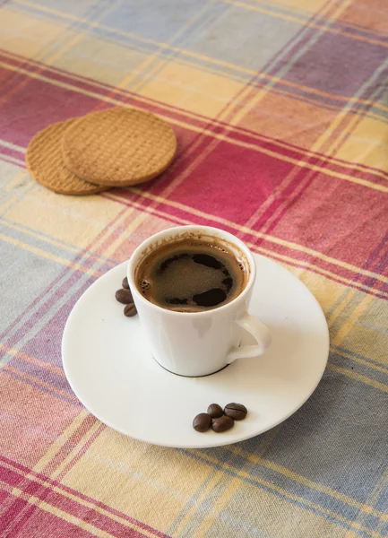 Breakfast with espresso coffee  and biscuits — Stock Photo, Image