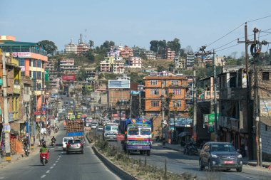 Katmandu Nepal Asya şehrinin şehirleri ve kalabalık sokakları