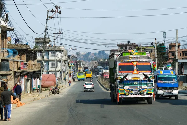 Stadtbild und überfüllte Straßen der Stadt Kathmandu Nepal Asia — Stockfoto
