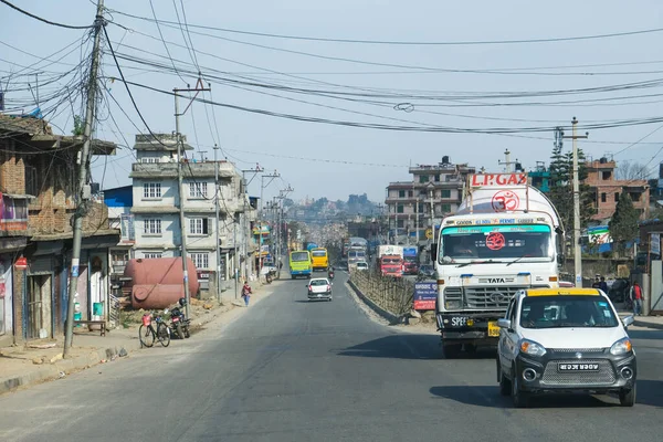Katmandu Nepal Asya şehrinin şehirleri ve kalabalık sokakları — Stok fotoğraf