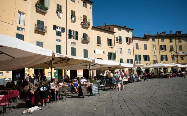 Florenz Italien Oktober 2017 Menschen Die Sich Den Cafés Der — Stockfoto