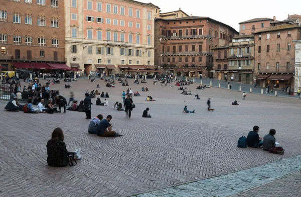 Sienne Italie Octobre 2017 Piazza Del Campo Principal Espace Public — Photo