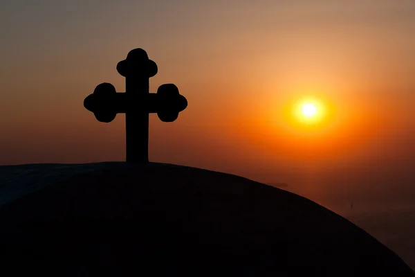 Cross during sunset — Stock Photo, Image