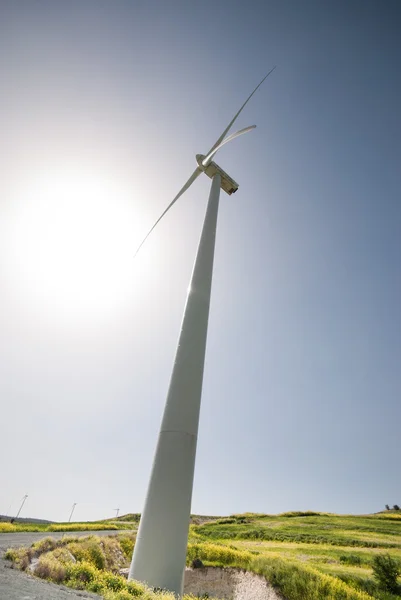 Yel değirmeni enerji üretimi — Stok fotoğraf