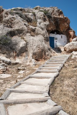 Christian Cave church of Agioi Saranta in  Cyprus clipart