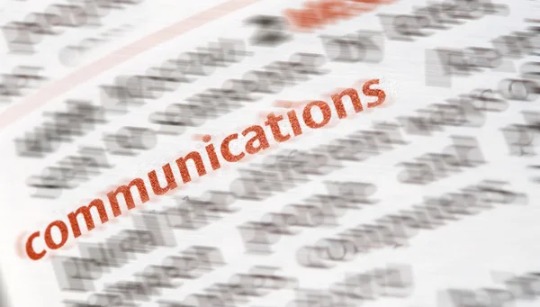 Närbild av ordet kommunikation — Stockfoto