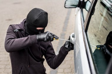 Car thief, car theft clipart