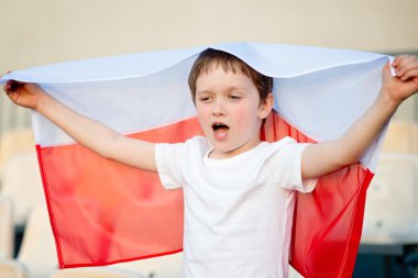 Polonya futbol fan - küçük çocuk