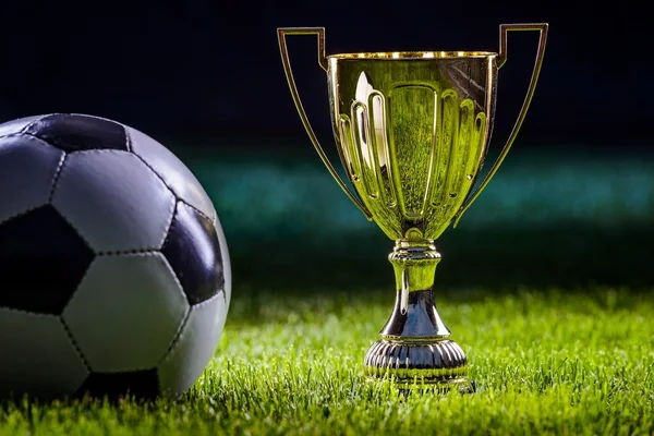 サッカー ボールとフットボール カップ — ストック写真