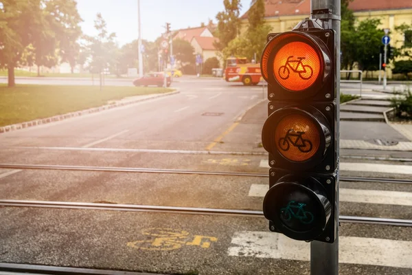 Czerwone światło dla rowerzystów — Zdjęcie stockowe