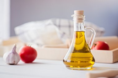 İtalyan pizza için taze malzemeler.