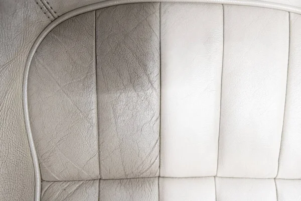 Before and after effect of cleaning car leather seats