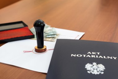Notarial act signed by the notary  clipart