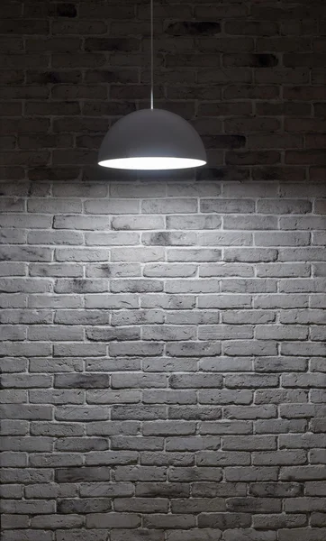 Old grey brick wall illuminated — Stock Photo, Image