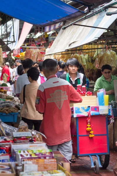 Obsazeno Sampeng Lane, Chinatown, Bangkok — Stock fotografie