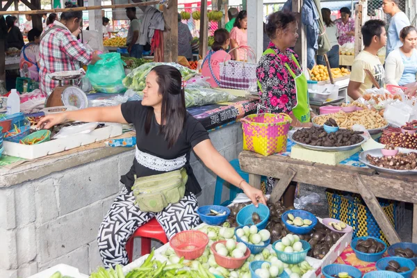 Vegetable vendor Nakhon SI Thammarat — Stock Photo, Image