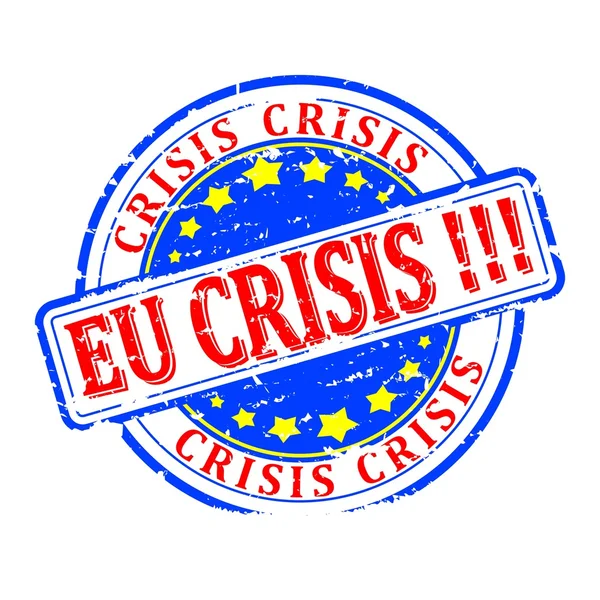 Skadade runda röda stämplat - EU: S kris - vektor — Stock vektor