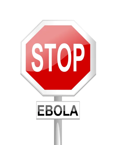 Stop Ebola - panneau routier avec un panneau — Photo