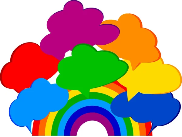 Rainbow with clouds — Stock Photo, Image