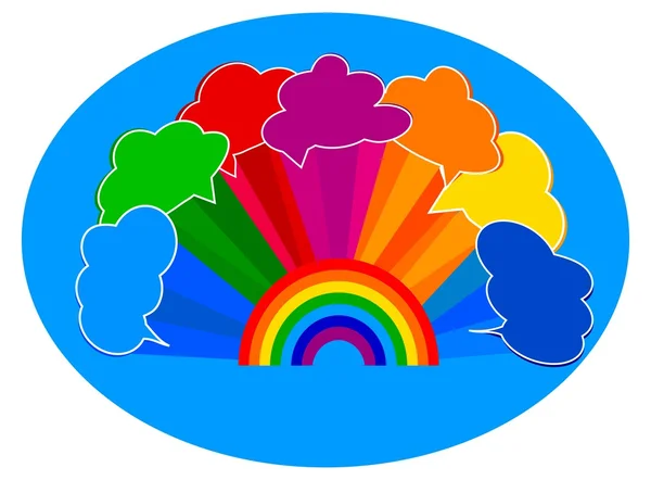 Rainbow with clouds — Stock Photo, Image