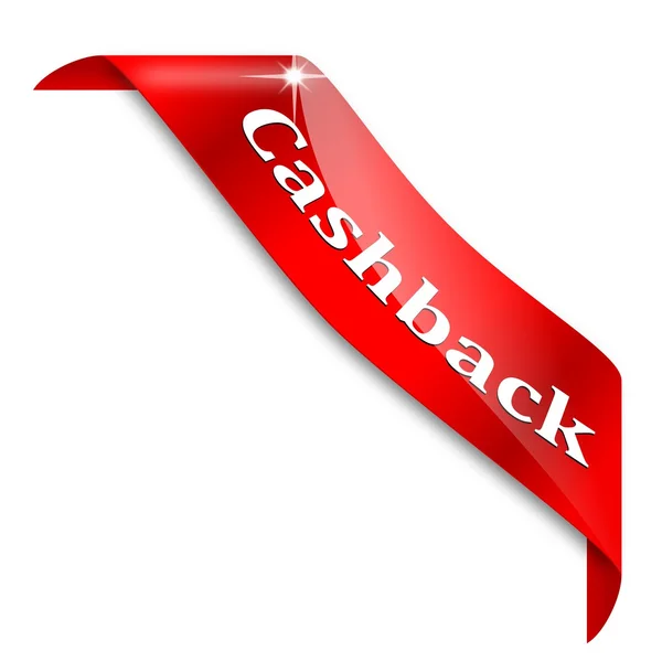 Красный угол со словами "cashback " — стоковое фото