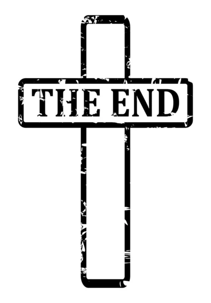 Krzyż z napisem "koniec" — Zdjęcie stockowe