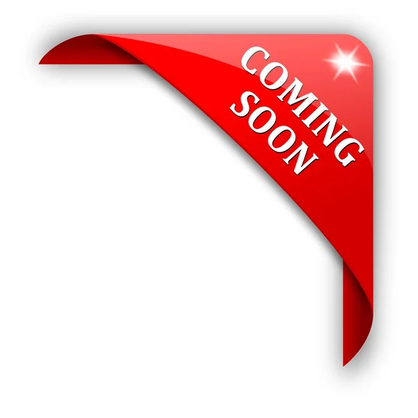 Red corner - coming soon — Stock Photo, Image