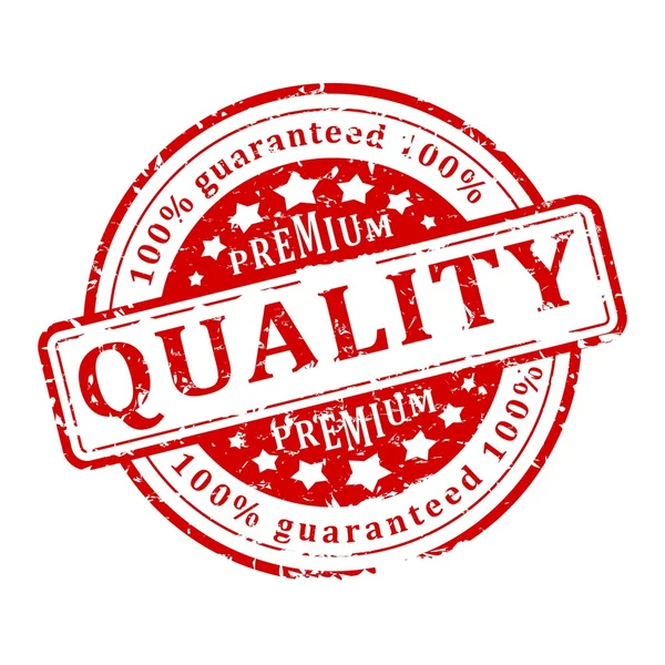 Red stamp - premium quality guaranteed — Stock Photo, Image