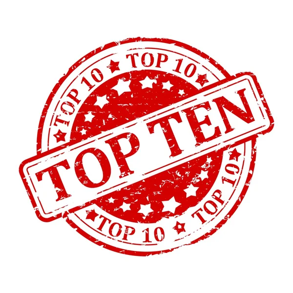 Rote Marke beschädigt - Top Ten — Stockfoto