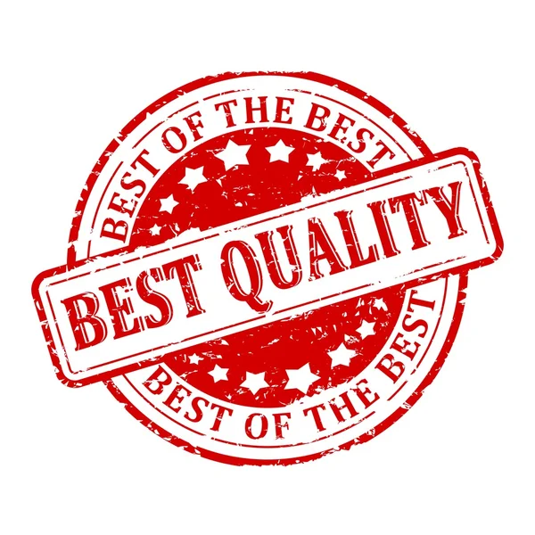 Damaged round red stamp - the best quality, the best of the best — Stock Photo, Image