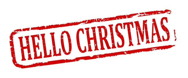 타원형 붉은 스탬프 안녕하세요 크리스마스 "를 읽고" — 스톡 사진