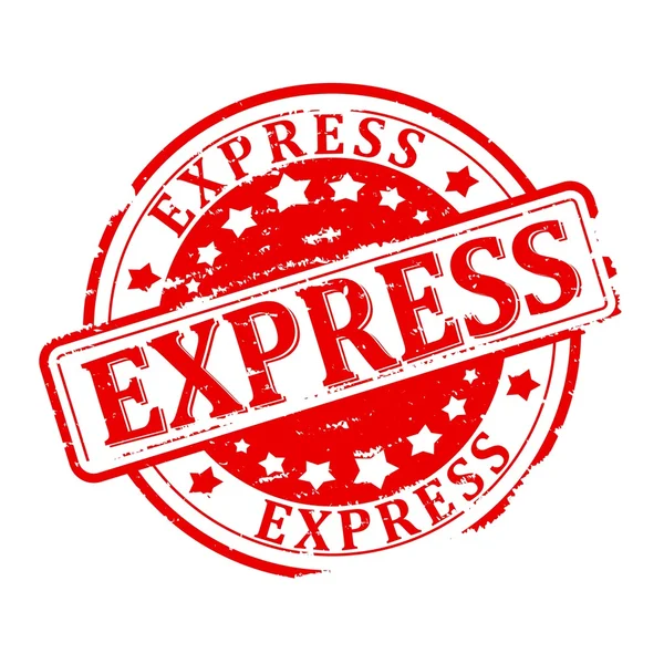 Skadad rund röd stämpel med orden - Express - Illustration — Stockfoto